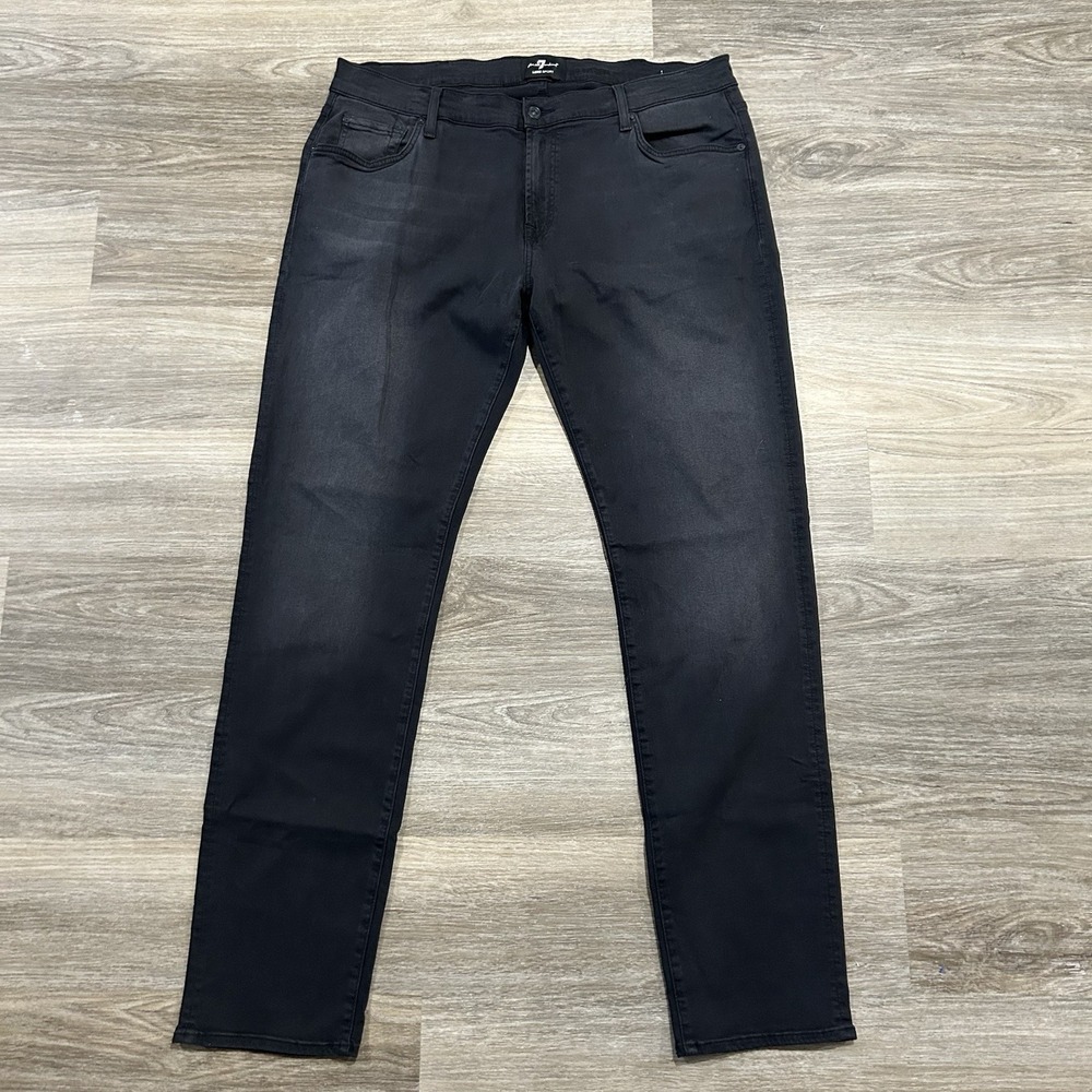 7 For All Mankind Mens Paxtyn Skinny‎ Dress Jeans 40 x 34 Black + Stretch